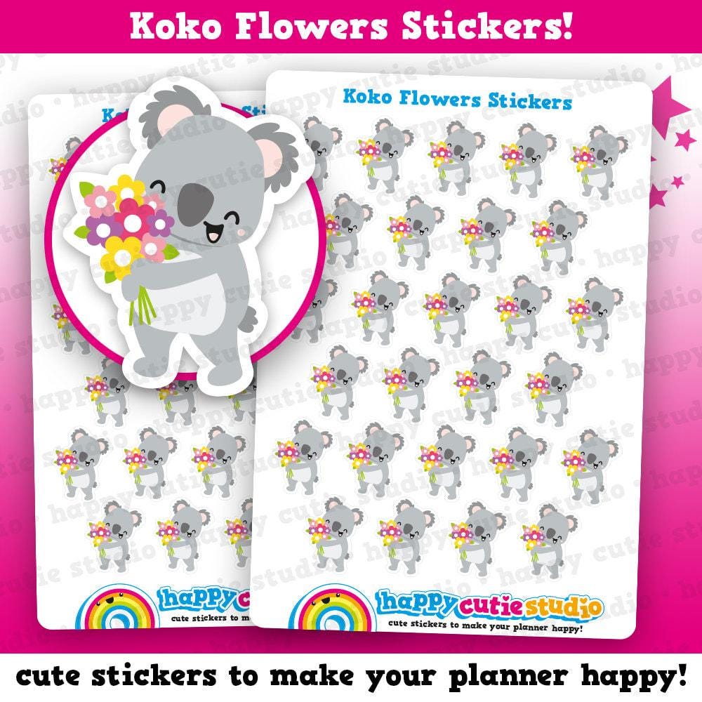 27 Cute Koko the Koala Flowers/present Planner Stickers - Etsy