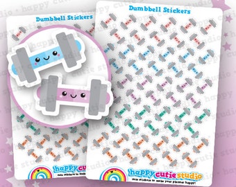 55 Cute Dumbbell/Weights/Gym/Exercise/Work Out Planner Stickers