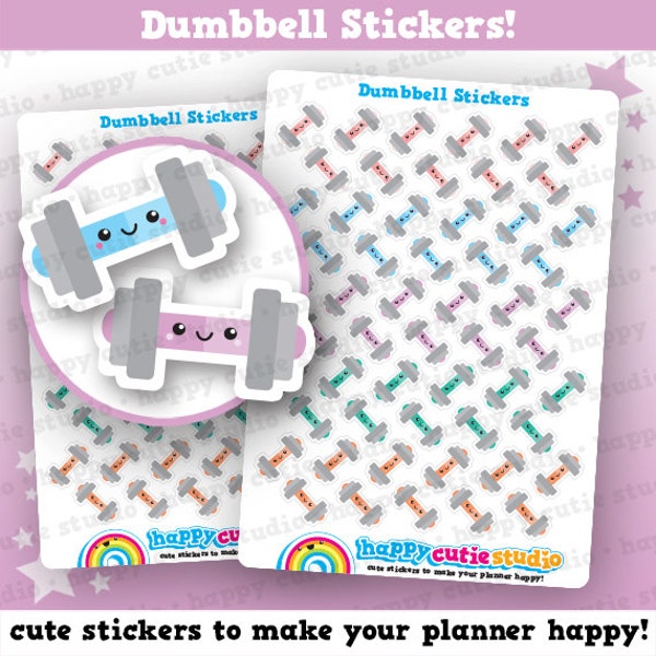 55 schattige dumbbell / gewichten / gym / oefening / work-out planner stickers