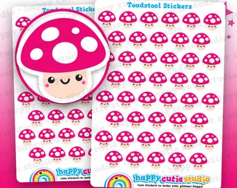 44 Cute Toadstool/Mushroom/Autumn/Fall Planner Stickers