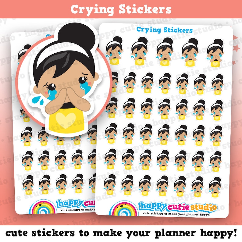 40 Cute Crying/sad/emotional/bad Day Girl Planner Stickers - Etsy
