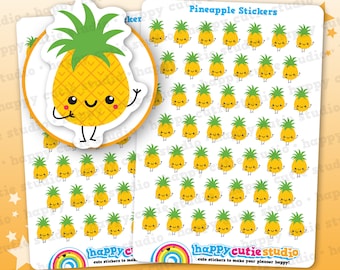 46 Cute Pineapple/Fruit/Health Planner Stickers