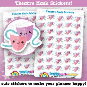 40 Cute Theatre Mask/Drama/Concert Planner Stickers image 1