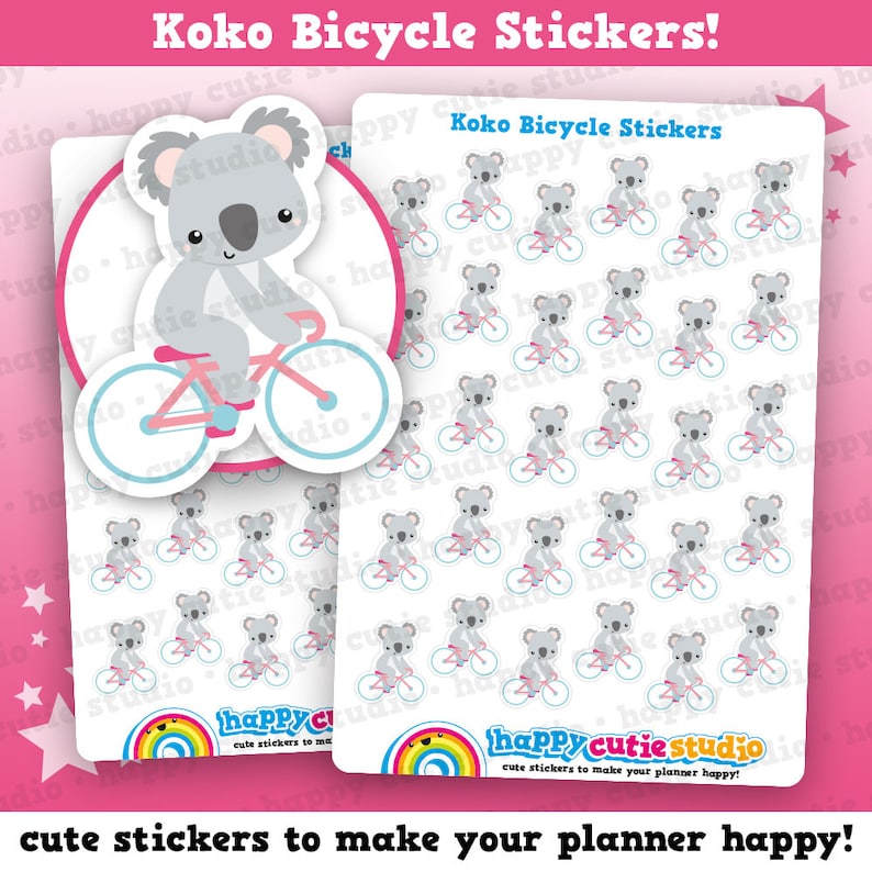 30 Cute Koko the Koala Bicycle/bike/riding Planner Stickers - Etsy