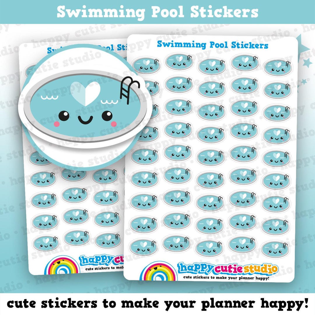 45 Cute Swimming Pool Planner Stickers - Etsy