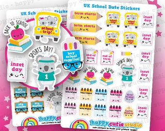 55 Cute UK School Dates/Study/College/ Planner Stickers