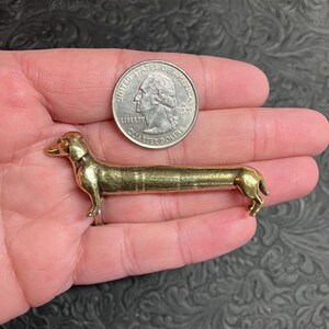 Miniature Brass Extra Long Dachshund Doxie Dackel Teckel Wiener Dog Figurine image 6