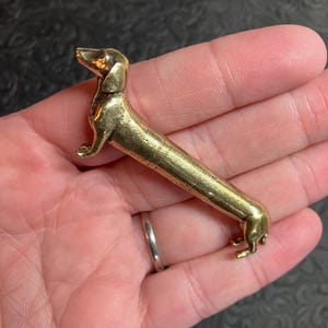 Miniature Brass Extra Long Dachshund Doxie Dackel Teckel Wiener Dog Figurine image 4