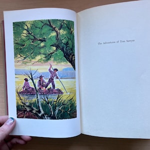 Vintage The Adventures of Tom Sawyer Illustrated Book by Mark Twain Junior Deluxe Editions c1954