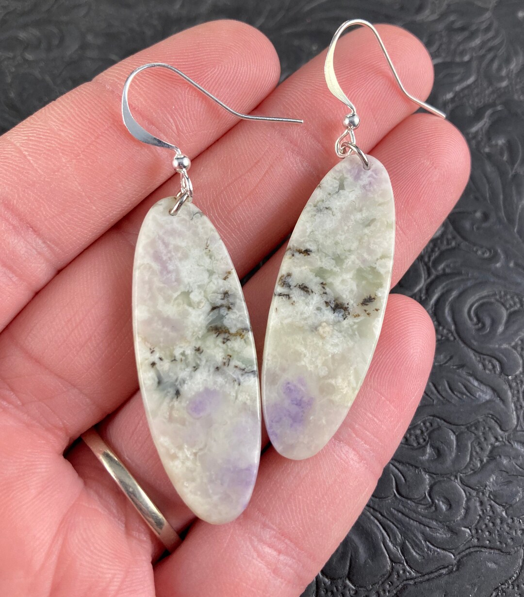 Peace jade Serpentine, Quartz and Stichtite Stone Crystal Jewelry