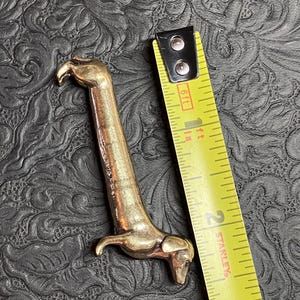 Miniature Brass Extra Long Dachshund Doxie Dackel Teckel Wiener Dog Figurine image 2