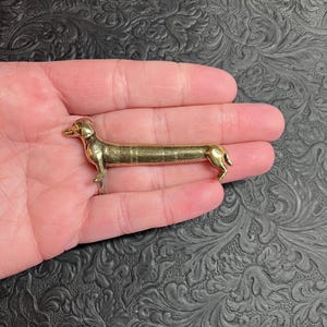 Miniature Brass Extra Long Dachshund Doxie Dackel Teckel Wiener Dog Figurine image 5