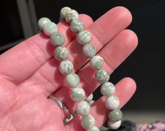 Natural Peace Lucky Jade 8mm Gemstone Beaded Jewelry Crystal Bracelet