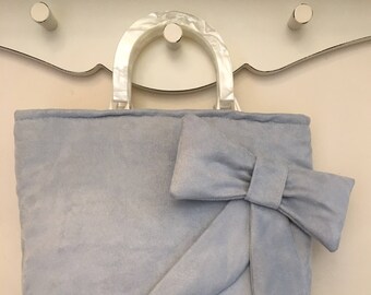 Baby blue velveteen evening bag - gorgeous handbag - perfect gift for Mum