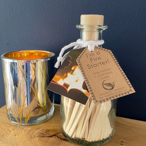 Match Jar + 100 matches - perfect fireplace gift - candles and wax melts - eco and refillable