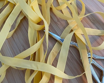 Egg Yolk Yellow 7mm wide ribbon - lightweight