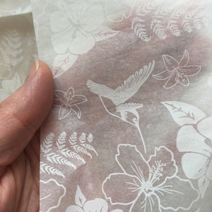 White humming bird floral tissue lace like perfect for weddings & birthday gifts simply beautiful paper image 2