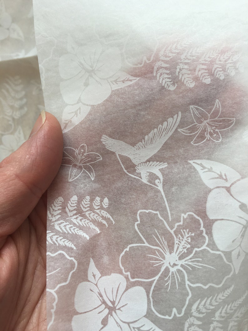 White humming bird floral tissue lace like perfect for weddings & birthday gifts simply beautiful paper image 2