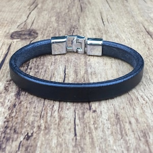 Leather strap, Bracelet leather, Bracelet in black, Bracelet for men, Bangle