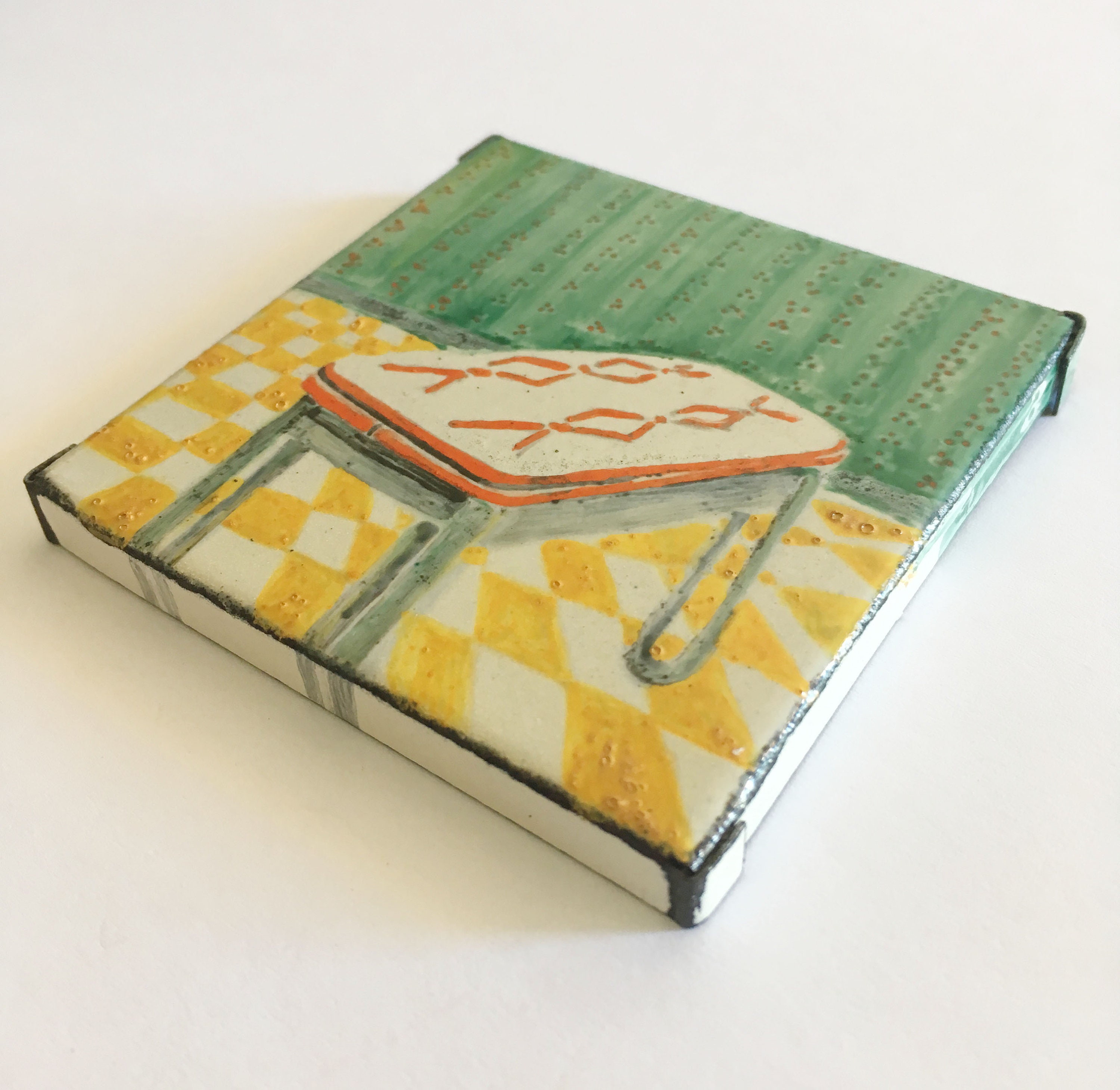 La mesa de cocina esmalte pintado a mano sobre acero pintura | Etsy