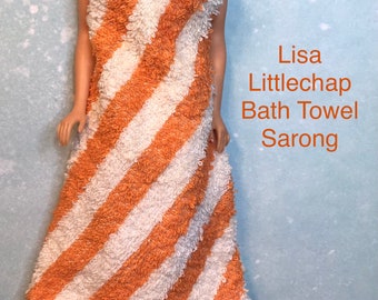 Vintage Remco Lisa Littlechap Doll 1963 Bath Towel Sarong Wrap