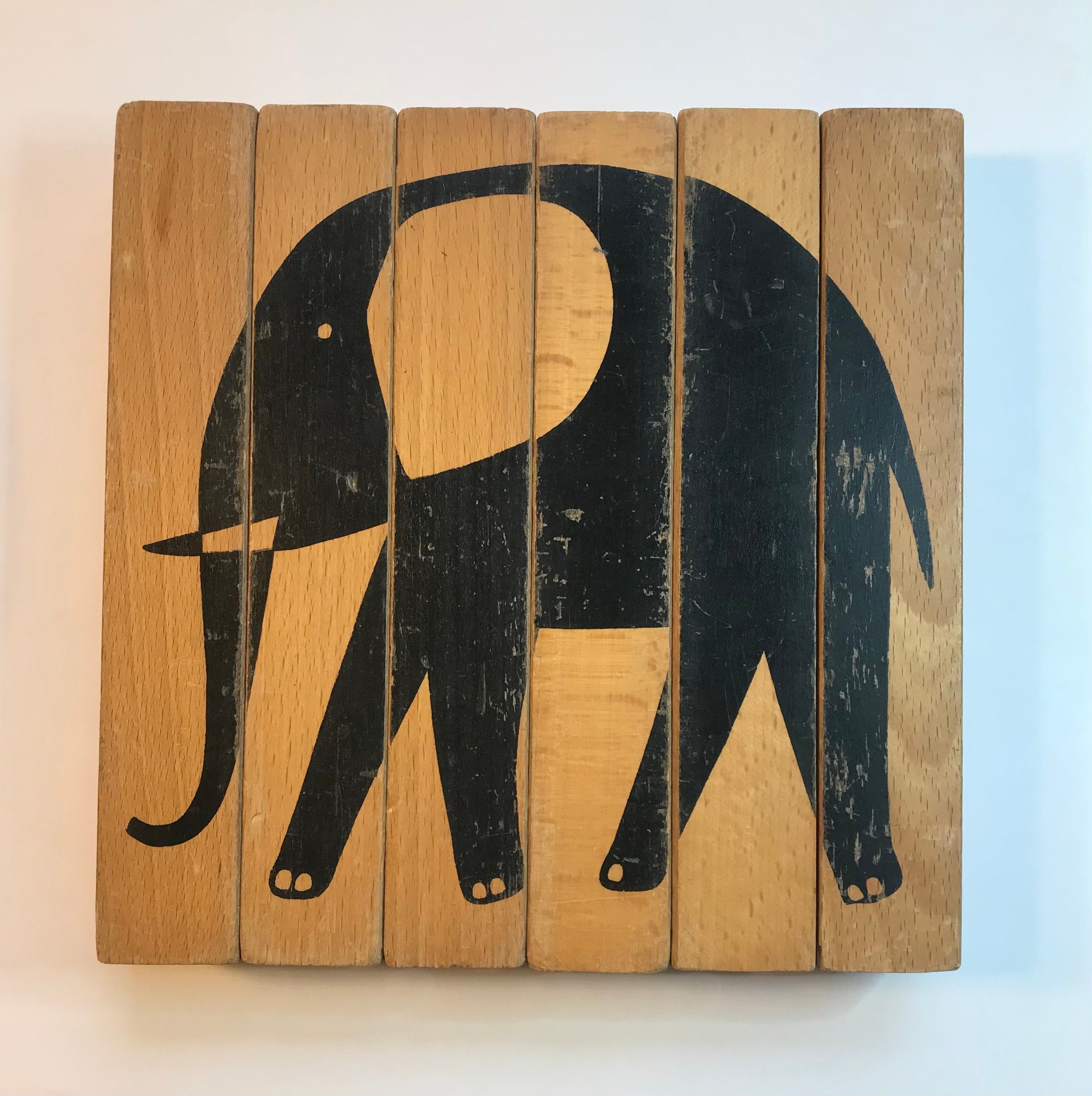 Vintage 60s Naef Spiel Wooden Animal Block Puzzle Fredun