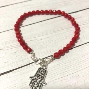 Red evil eye bracelet, Judaica gift, red string bracelet, hamsa hand bracelet, evil eye bracelet, festival bracelet, Jewish gifts, Kabbalah