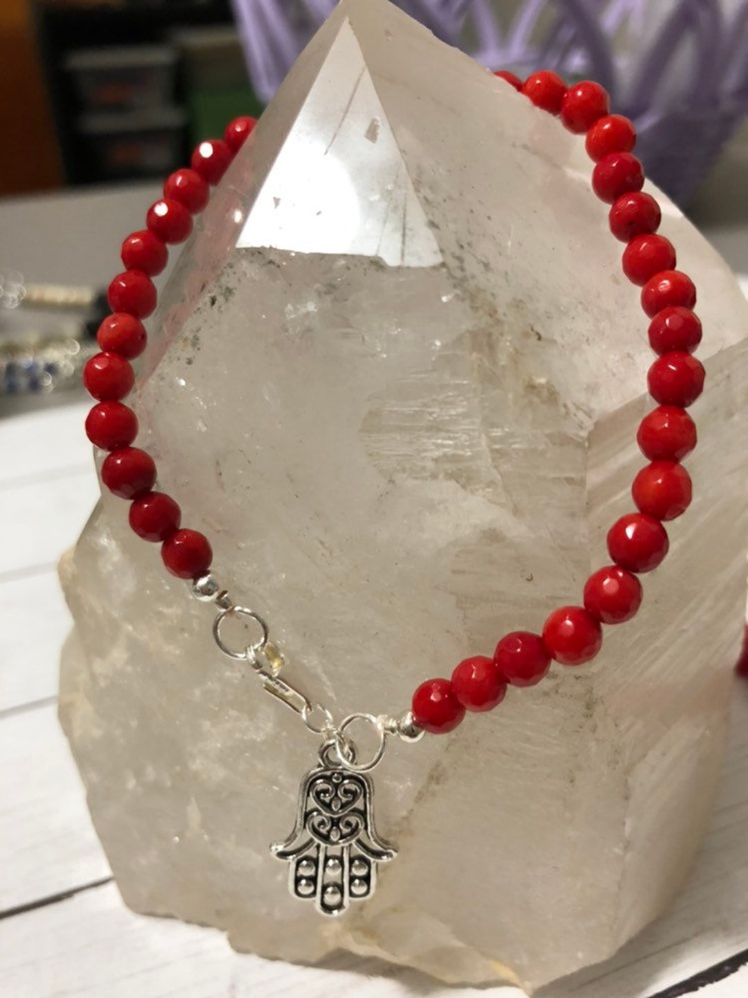Red Evil Eye Bracelet, Judaica Gift, Red String Bracelet, Hamsa Hand