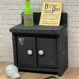 Miniature cobweb 2 door cabinet spooky miniature Halloween decorations dollhouse Halloween miniature