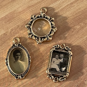 Set of 3 miniature dollhouse vintage pictures
