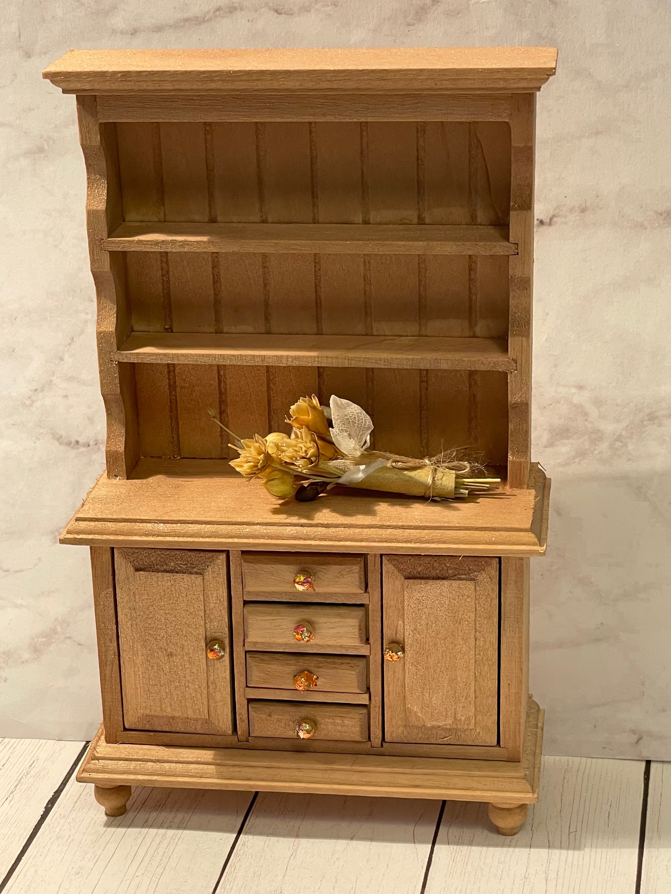 Cottagecore Miniature Hutch Cottage Dollhouse Shelf With Dried | Etsy