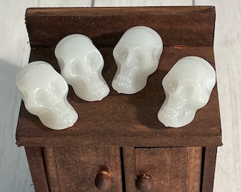 Glow in the dark resin miniature skulls dollhouse miniature decor spooky miniature haunted dollhouse miniature skull