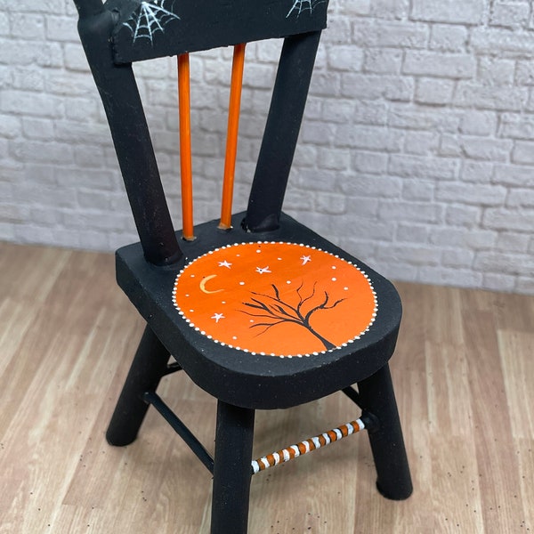 Miniatures spindle back Halloween chair dollhouse furniture