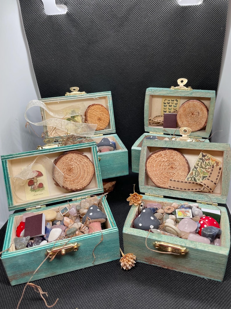 crow confetti Box goblincore box cottagecore gift treasure chest naturecore fairy loot box image 1