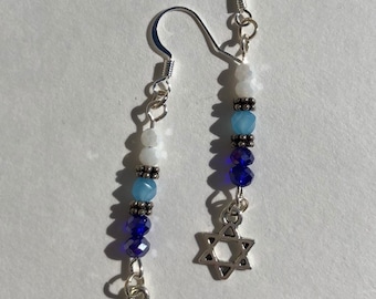 Star of David earrings, Chanukah gift,