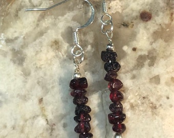 Garnet earrings, gemstone earrings,january birthstone,gemstone jewelry, minimalist earrings,gift for her, garnet jewelry, january birthday