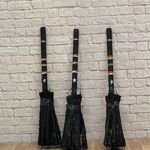 Miniature witches broom 1:12 scale Halloween miniature broom for dollhouse witches