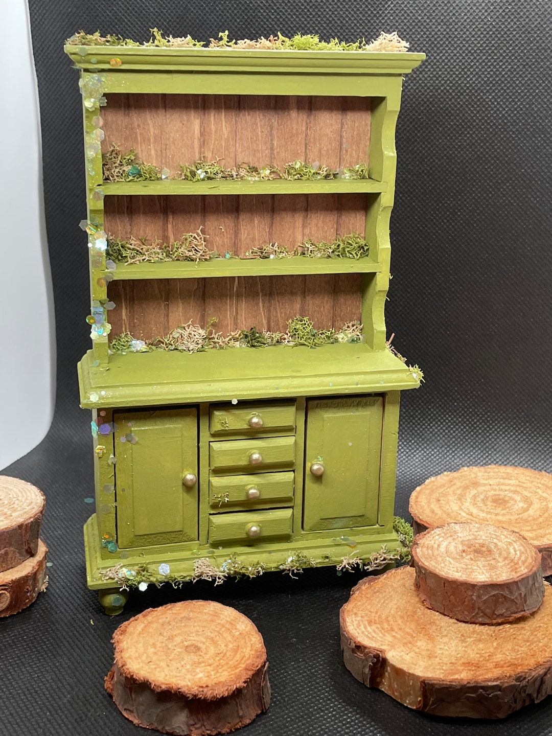 Miniature Cottagecore Aesthetic Hutch Dollhouse Furniture
