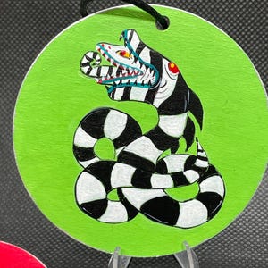 beetlejuice sand worm hand painted ornaments set of 3 Christmas ornaments Halloween decor gift for her beetlejuice movie