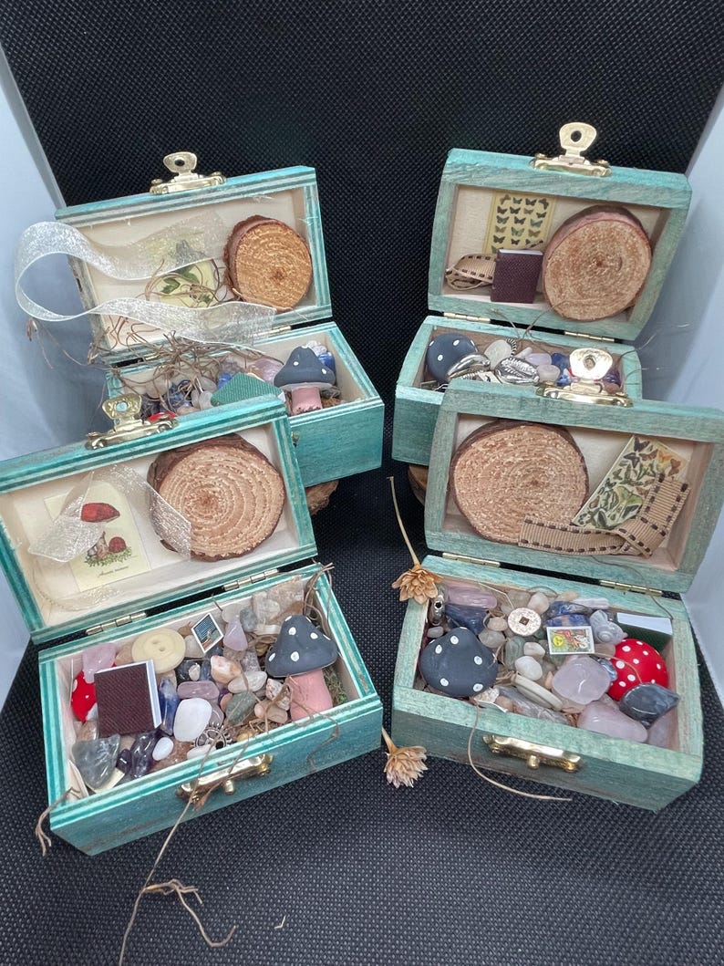 crow confetti Box goblincore box cottagecore gift treasure chest naturecore fairy loot box image 2