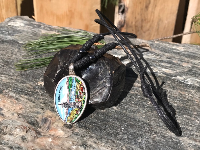 Adjustable necklace Silver Hong Kong Necklace China necklace Hong Kong Hong Kong Pendant Necklace Silver-Plate Necklace