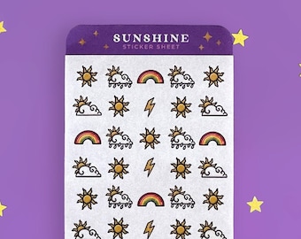 Feuille d'autocollants pour agenda Sunshine