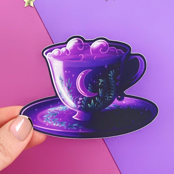 Mystical Moon Teacup Sticker
