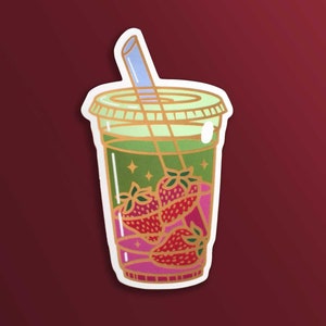 Strawberry Matcha Sticker