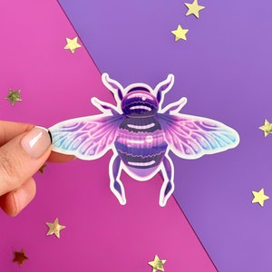 Busy Bee Sticker - Clear