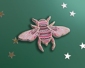 Busy Bee Enamel Pin - Peach