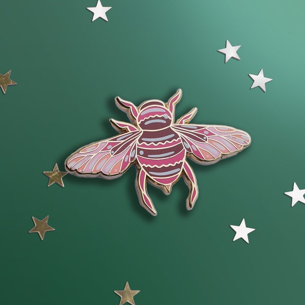 Busy Bee Enamel Pin - Peach