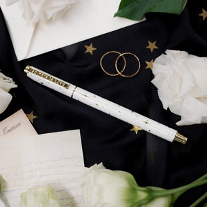 So This Is Love - Wedding Pen - Guest Book Pen - White - Gold stars - The Quirky Cup Collective