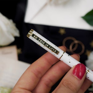 So This Is Love - Wedding Pen - Guest Book Pen - White - Gold stars - The Quirky Cup Collective