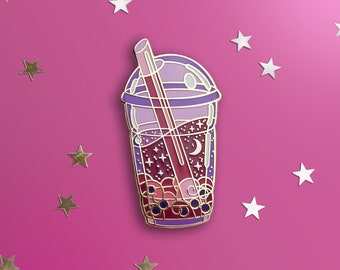 Cosmic Bubble Tea Pin - Pink